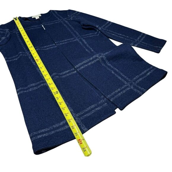 Appleseeds Coat Women's Jacket Windowpane Blue Wool Blend M Classic Quiet Luxury - Picture 7 of 10